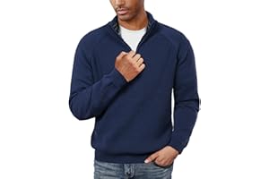 PJ PAUL JONES Men's Quarter Zip Sweater Casual Mock Neck Pullover Slim Fit Knit Polo Sweater