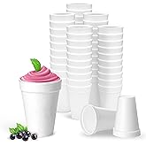 Shop Square 16 Oz Disposable Foam Cups (50 Pack), White Foam Insulates Hot &amp; Cold Beverages, Made in the USA, To-Go Cups - for Coffee, Tea, Hot Cocoa, Soup, Broth, Smoothie, Soda, Juice