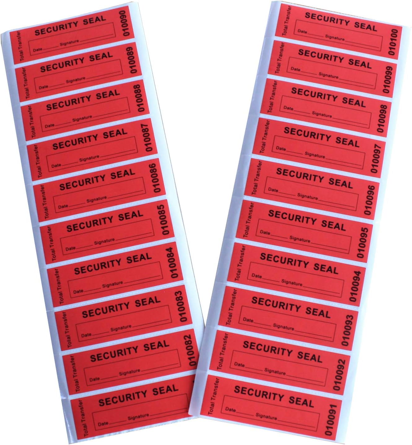 TamperSeals Group, 100pcs 100% Total Transfer Tamper Evident Security Warranty Void Stickers/Labels/Seals (Red - Image 3