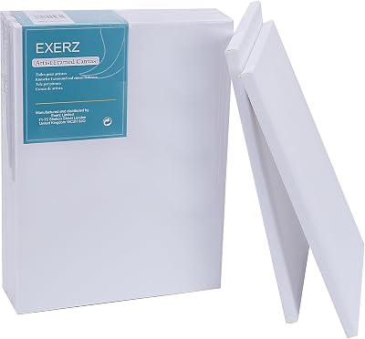 Exerz 5x 30x40cm Pre-Stretched Canvas 280GSM 100% Cotton Triple Primed