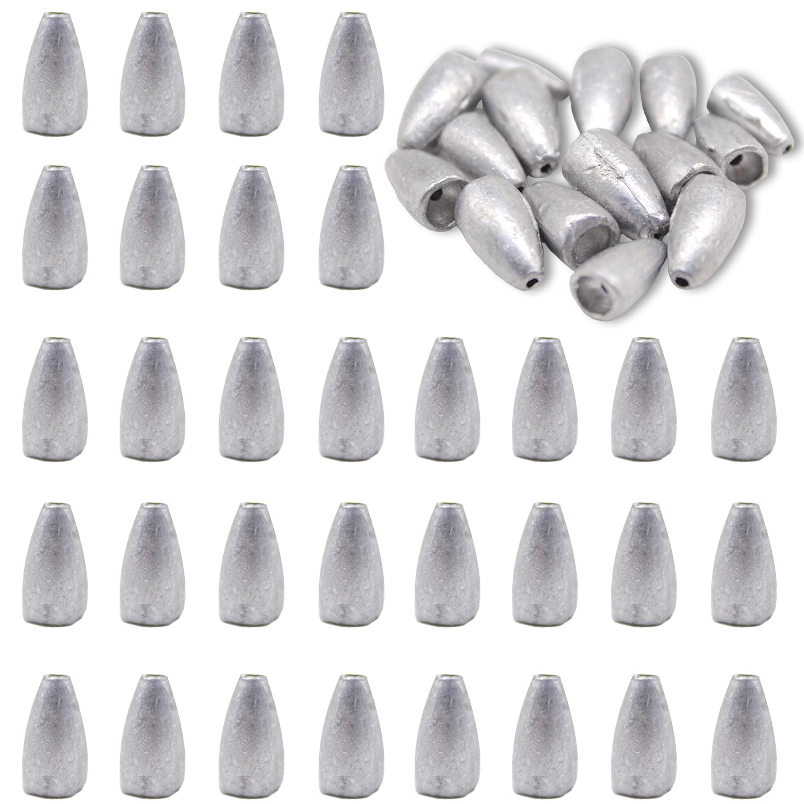 Photo 1 of FREGITO 55pcs Fishing Sinker Set,5 Different Weights for Freshwater & Saltwater,Bullet-Shaped Sinkers for Lure, Rock, and Bottom Fishing