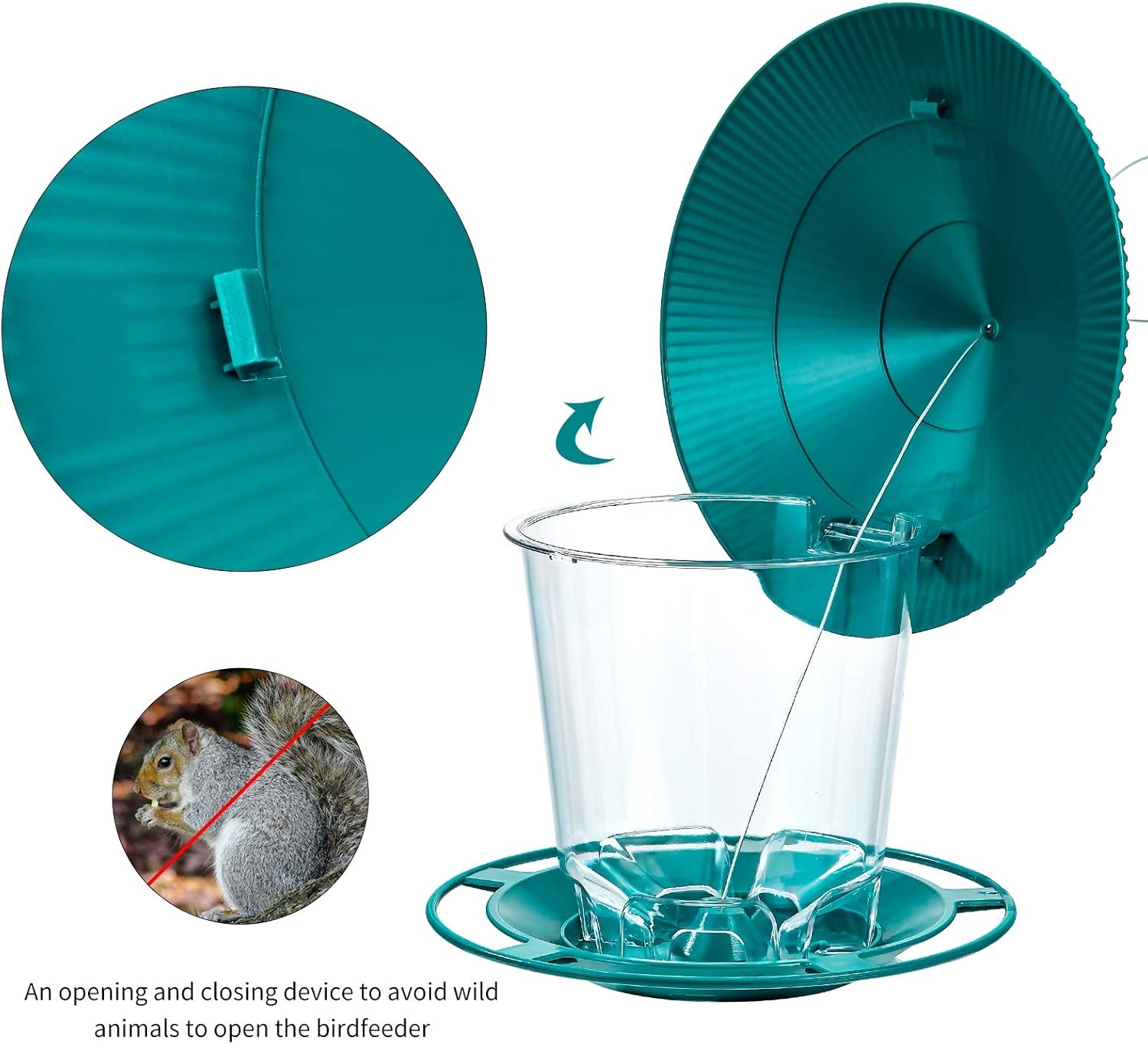Hanizi Wild Bird Feeder, Panoramic Hanging Bird Feeder for Outside, Premium Plastic Green, Garden Decoration Yard : Garden & Outdoor