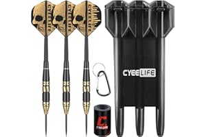 CyeeLife Brass Steel Tip Darts Set 24g,3 Pack Professional Metal Darts Set,Includes Integrated Dart Flights and Shafts,Dart S