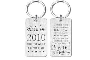 Gezxin Happy Birthday Keychain Gifts for Women Men- Personalized Steel Bday Keychain- Make The World A Better Place