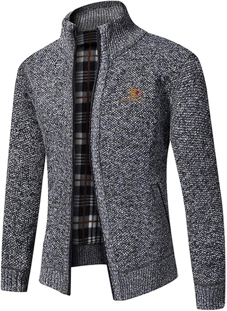 Amazon Co Jp ブランドセーターメンズ春厚手メンズニットセーターコートオフグレーカーディガンフリースフルジップメンズカジュアル服秋用 ホーム キッチン