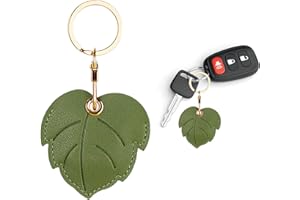 Leather Keychain Case Holder for Apple Airtag,Protective Air Tag Cover with Keychain Ring,Anti-Scratch Airtags Case for Keys，