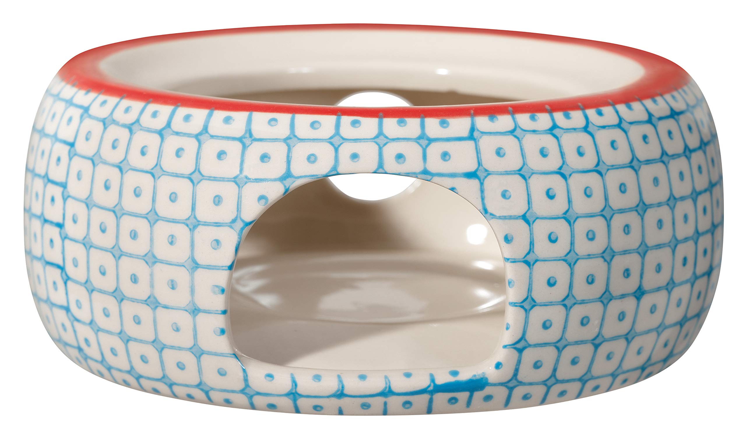 Bloomingville Ceramic Teepot Heater Carla - colorful Pot Holder Warmer Size ø 14,5 cm Dia 7.75'' H 2.5'', Stoneware, blue