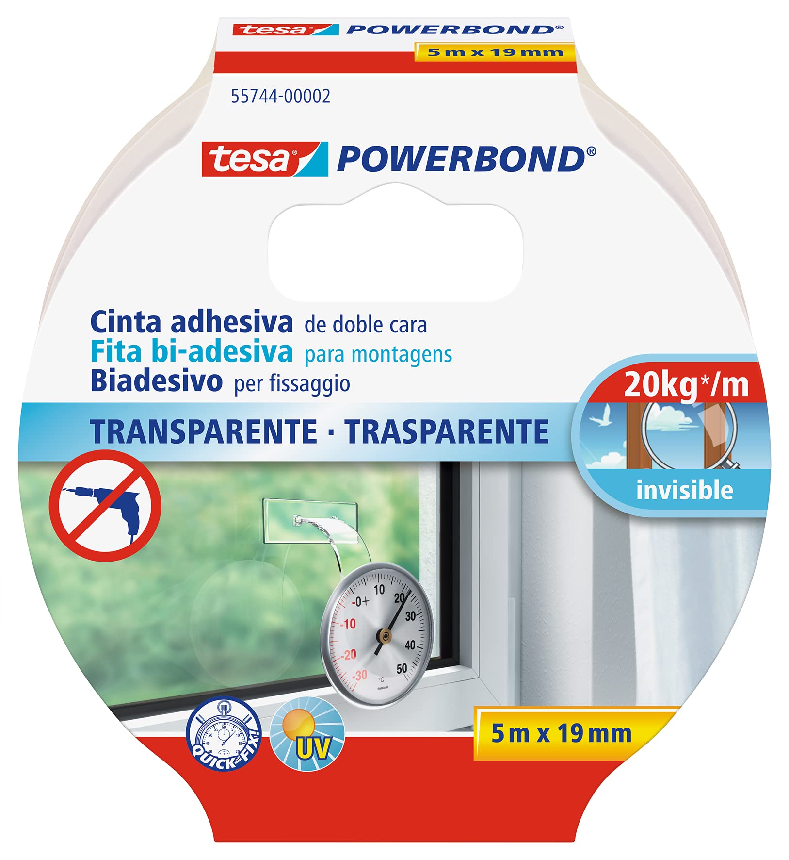 Tesa Powerbond Transparente 5m x 19mm Mancheta