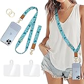 Piefly Phone Lanyard Crossbody Strap, Sea Turtle Cell Phone Lanyard for Women, Wrist Strap Wristlet Adjustable Accessories around the Neck for Keychain Cruise Travel Beach Essentials Gift