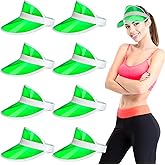 Tarpop 8 Pack Poker Visors Bulk Plastic Bingo Hat Dealer Casino Visors Clear Beach Sunhat for Women Party Outdoor