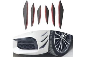 leediga 6 PCS Car Front Bumper Protection Kit, PVC Spoiler Canards Kit, Self-Adhesive Body Trim, Anti-Collision Auto Stickers, Universal for Most Cars, Trucks, SUVs (Carbon Fiber Black)