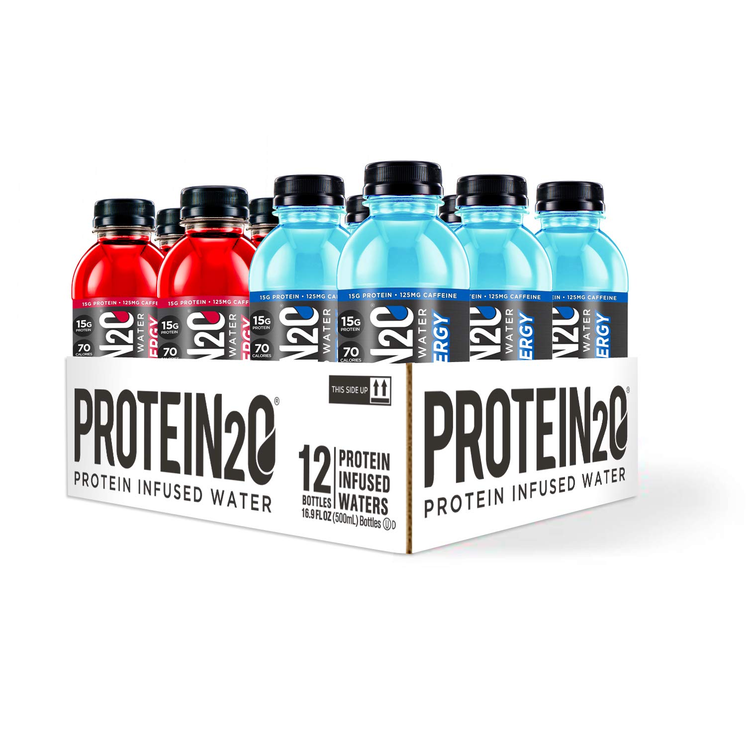 Protein2o Low Calorie Whey Protein Drink Plus Energy, Variety Pack, 16.9 Oz 12Count : Grocery & Gourmet Food