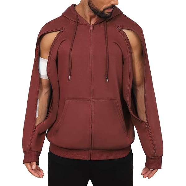 Sweat-shirt Adapté Pour Dialyse - Fermeture éclair Sur Manches - Unisexe - 100% Polyester - Noir