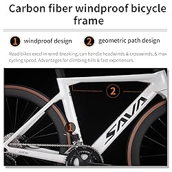 SAVADECK Carbon Fibre Road Bike, Hydraulic Oil Disc