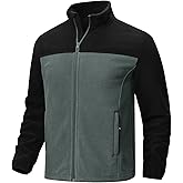TBMPOY Men's Fleece Jacket Full Zip Lightweight Jackets Fall Winter Casual Warm Coat 4 Pockets for Hiking Outdoor
