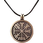 Baldur Jewelry - Vegvisir - A Viking Compass Necklace Pendant Viking Jewelry Necklace Amulet to show Way - Viking Gifts for Men - Viking Jewelry for Men - Viking Necklace