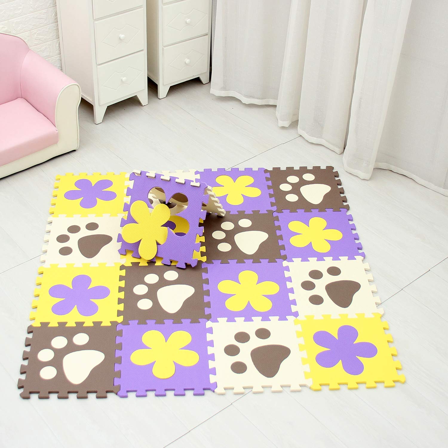 Qqpp Eva Puzzle Tapis Mousse Bebe Ideal Pour Les Tapis De Jeux Enfant 18 Dalles 30 30 1cm B18n Empreinte De Pas Qqp 27 2 Tapis De Puzzles Jeux Et Jouets Centroarco Com