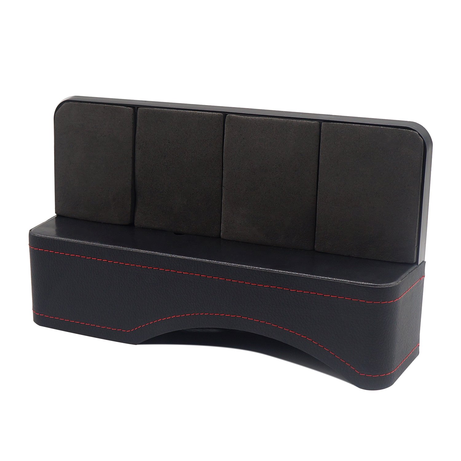 LOCEN PU Leather Console Side Pocket, Car Seat Gap Filler/Organizer/Storage Box (Black)