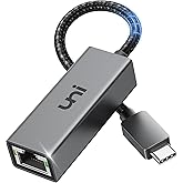 uni USB-C to Ethernet Adapter 1Gbps, [Thunderbolt 3/4 Compatible] Gigabit Network Adapter, Type-C to RJ45 Adapter for Nintend