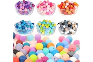 ZIFTY 240Pcs Silicone Beads for Keychain Making Kit 15mm Silicone Beads Bulk 30 Colors Loose Round Rubber Silicone Focal Beads for Pens, Necklace Bracelet Making Kit, Jewelry, Art, Crafts, DIY