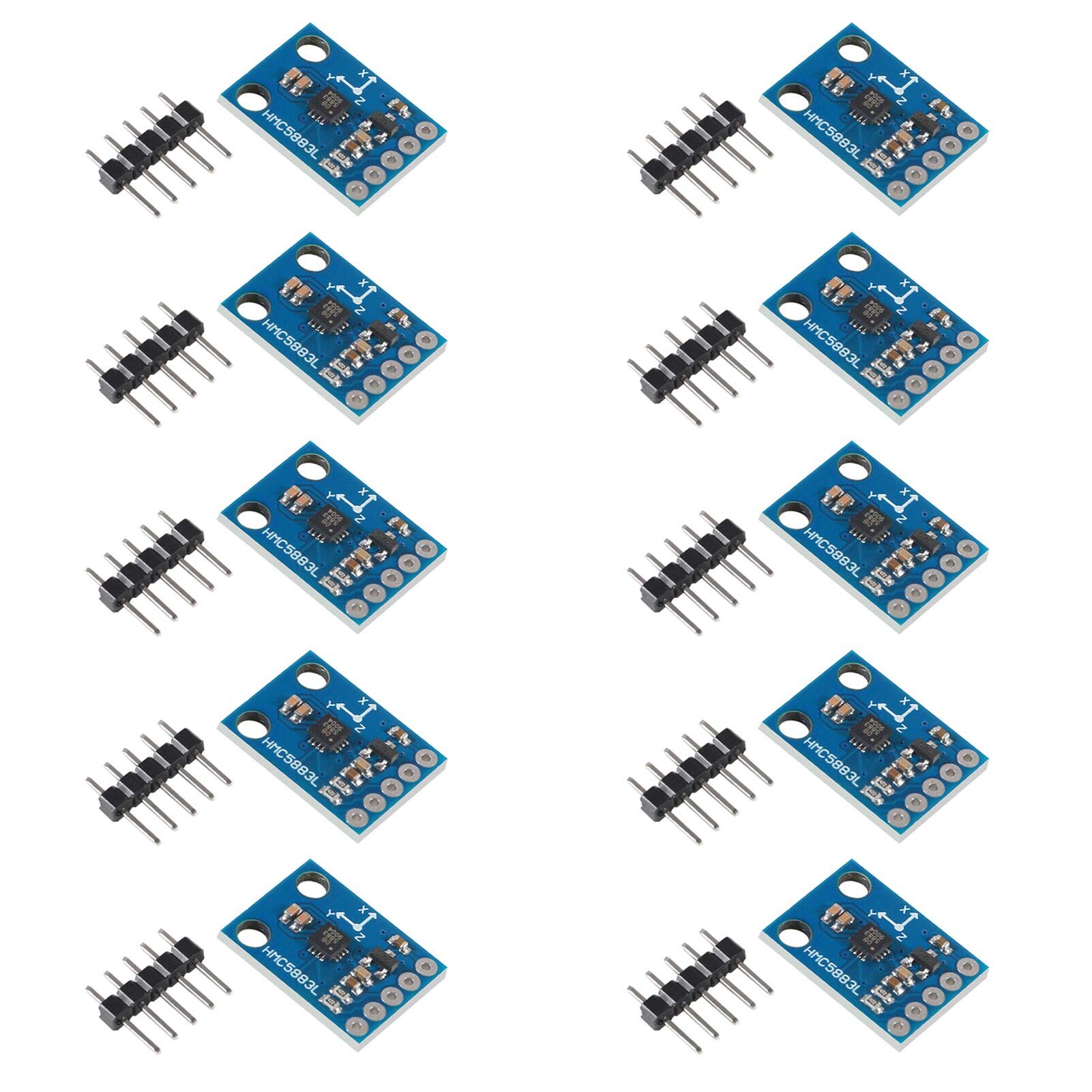 Photo 1 of ACEIRMC 10pcs GY-273 QMC5883L 3-Axis Compass Magnetometer Sensor Board Module IIC/I2C for Arduino 3-5V Power High Accurancy