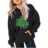 LRMQS Girls Boys St Patricks Day Shirt Kids Sweatshirts Shamrock Long Sleeve Hoodies Saint Outfit Youth Funny Irish Clothes