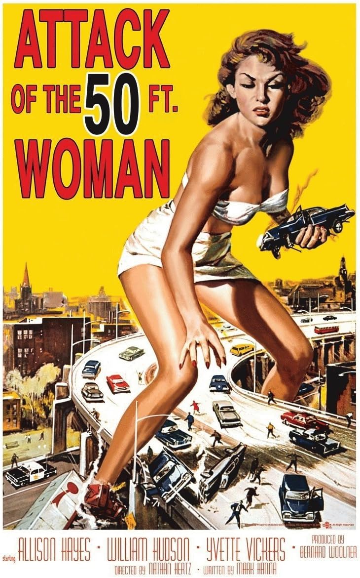 Attack Of The 50 Foot Woman Poster Fifty 1950's Movie
