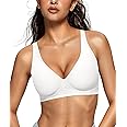 OEAK Womens Deep V Bras Comfortable Bras Support Push Up Bralettes Low Cut no Underwire Bras Plunge Seamless Tshirts Bras