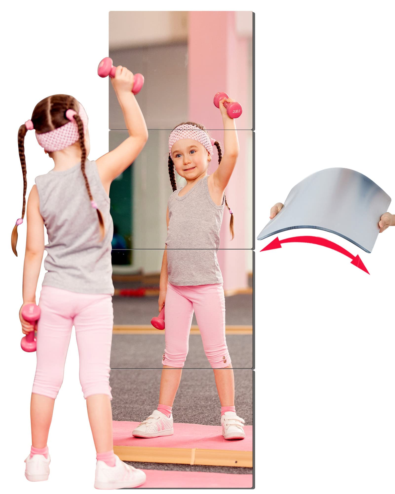 Photo 1 of BQRIS Kids Safety Unbreakable Mirror Super Thick 0.14'' 4 Pack 14'' x14'',Acrylic shatterproof Mirrors, Non Glass Body Mirror Home Gym Mirrors Full Length Wall