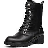 DREAM PAIRS Lace-up Combat Boots Mid-calf Military Winter Boot for Women