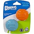ChuckIt! High-Bounce Rubber Fetch Ball, Small (Colors Vary) 2 Pack