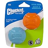 ChuckIt! High-Bounce Rubber Fetch Ball, Small (Colors Vary) 2 Pack