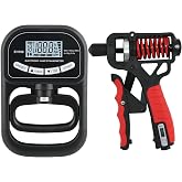 Captain Grip Strength Tester and Trainer Set &ndash; Electronic Hand Dynamometer (400lbs/180kg) &amp; Adjustable Resistance Grip，Electronic Counting Grip