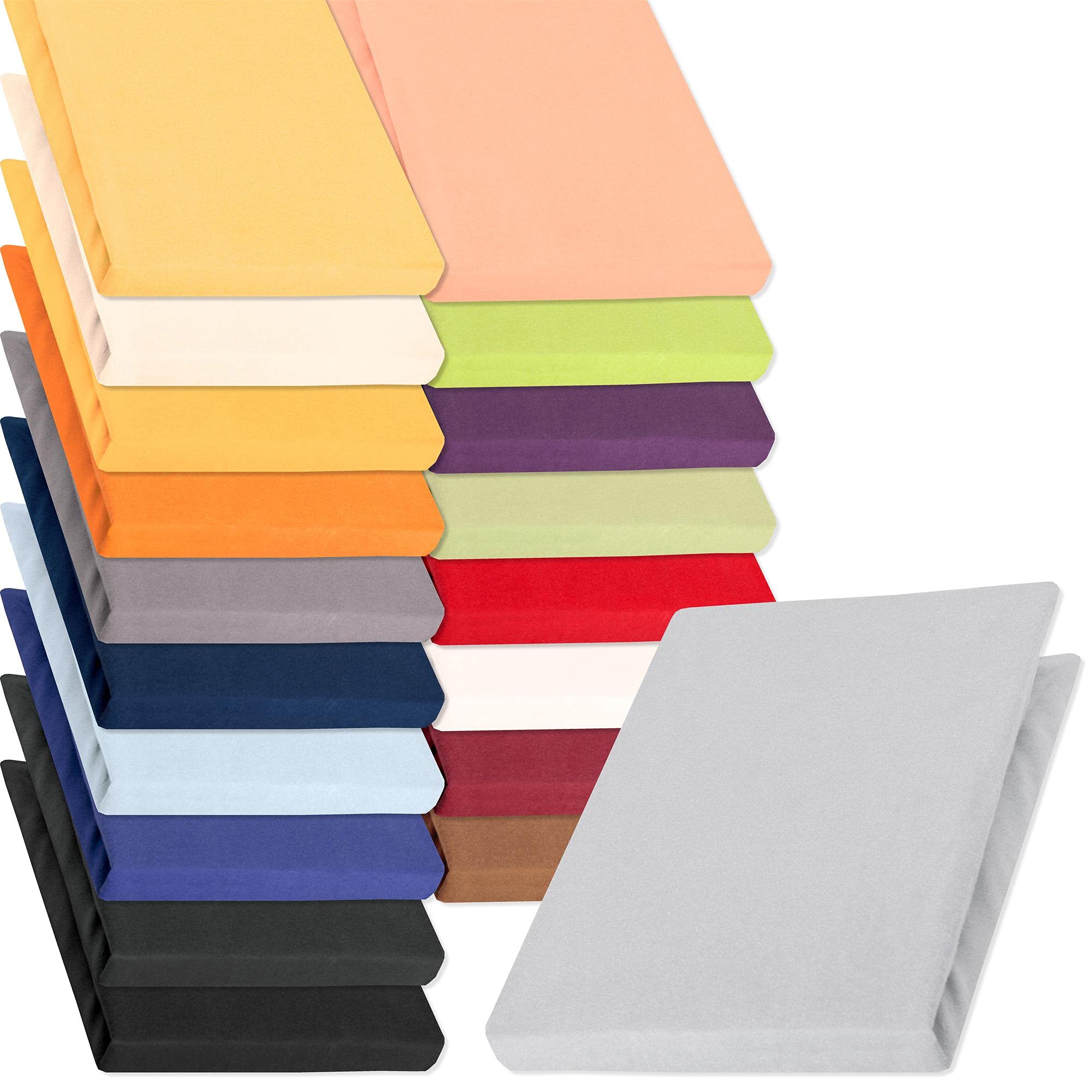 aqua-textil Pur Fitted Sheet Divan Water Beds Cotton 180x200-200x220 cm silver grey