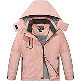 Spmor Girls' Waterproof Ski Jacket Warm Coat Windproof Winter Snowboarding Jacket