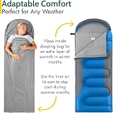 Trail Outdoor Leisure Fleece Sleeping Bag Liner 220x80 Hood Envelope view 2