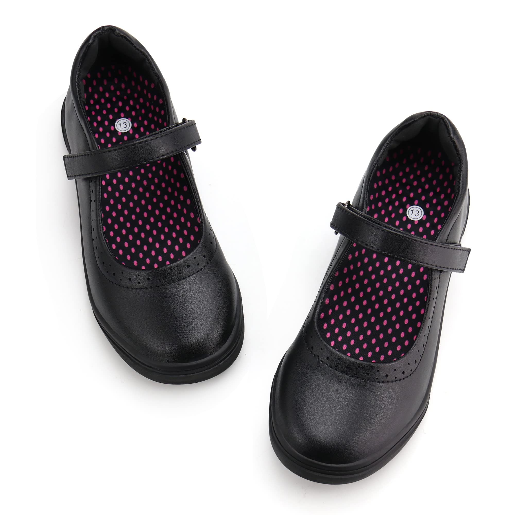 JABASIC Girls Mary Jane Flats School Uniform Dress Shoes