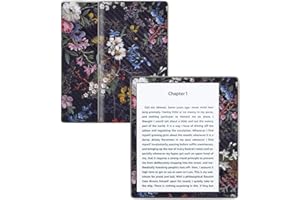 MIGHTY SKINS MightySkins Carbon Fiber Skin for Amazon Kindle Oasis 7" (9th Gen) - Midnight Blossom | Protective, Durable Textured Carbon Fiber Finish | Easy to Apply, Remove, and Change Styles | Made in The USA