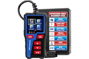 IKIKIN AT300 Car Code Reader, OBD2 Car Code Scanner Check Engine Light Fault Code Reader Scanner CAN Diagnostic Tool for All OBDII Protocol Cars,Cranking Test