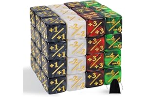 48 Pieces MTG Counters Token Dice, Magic The Gathering Glitter Sparkle Loyalty Cube, Starry Marble D6 Compatible With MTG, CC