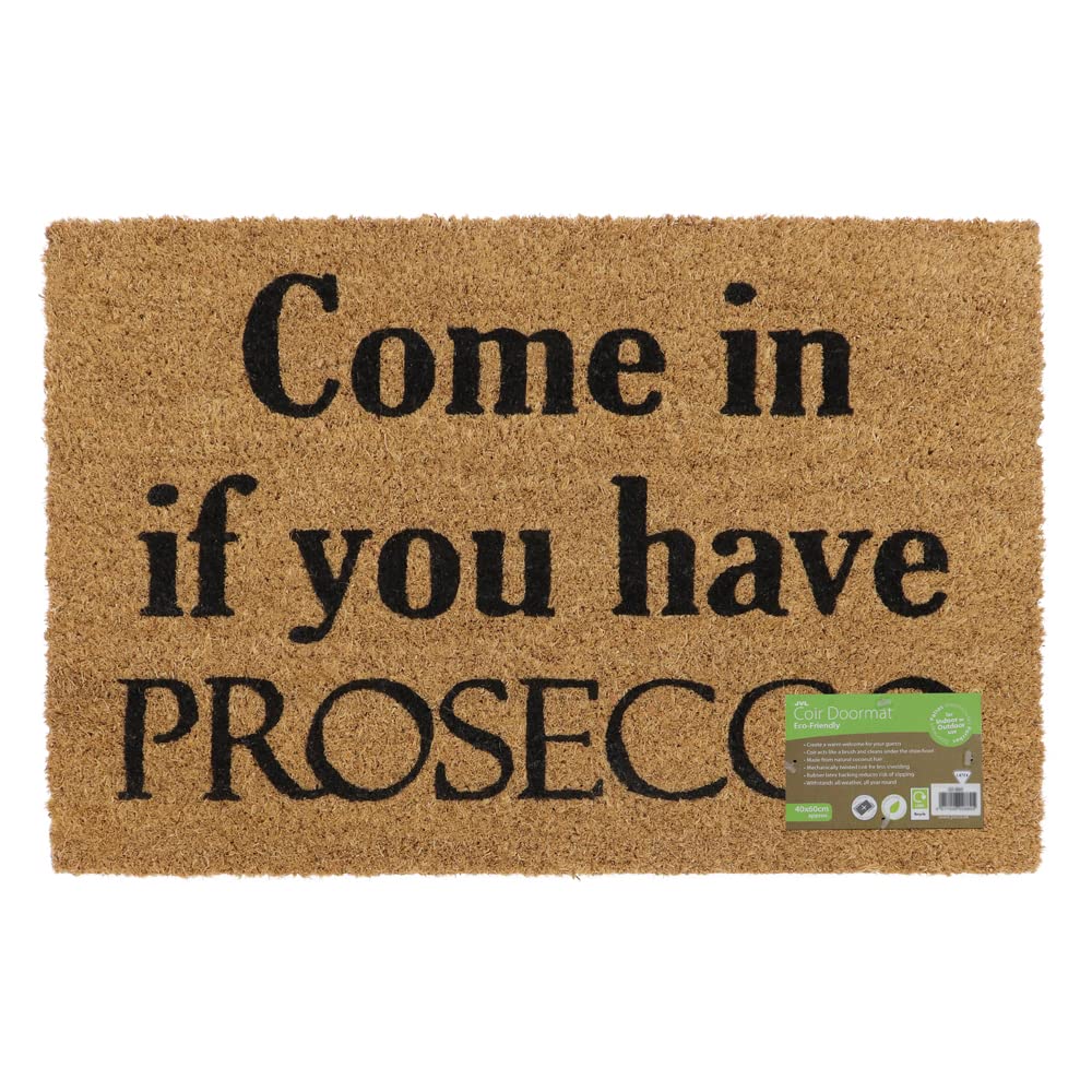 JVL Eco-Friendly Latex Backed Coir Door Mat, Prosecco Natural