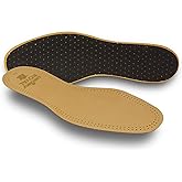 Pedag Royal | Genuine Lambskin Leather Insoles | Made in Germany | Vegetable-Tanned Leather | Activated Carbon for Anti-Odor | Latex Foam Padding | Thin & Absorbent | US Women 7/ EU 37 | Tan
