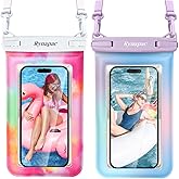 Rynapac [Floatable] Waterproof Phone Pouch 2 Pack - [Up to 8.5"] IPX8 Floating Waterproof Phone Case Dry Bags with Adjustable Lanyard for Beach Vacation Travel Cruise Ship Pool Kayak Essentials