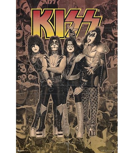 Amazon.com: Kiss Poster Black And White Sidewalk Photo Rock Band