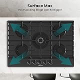 Hisense GG773B 75cm Gas Hob 5 Burners Built-In Tempered Glass Black view 7