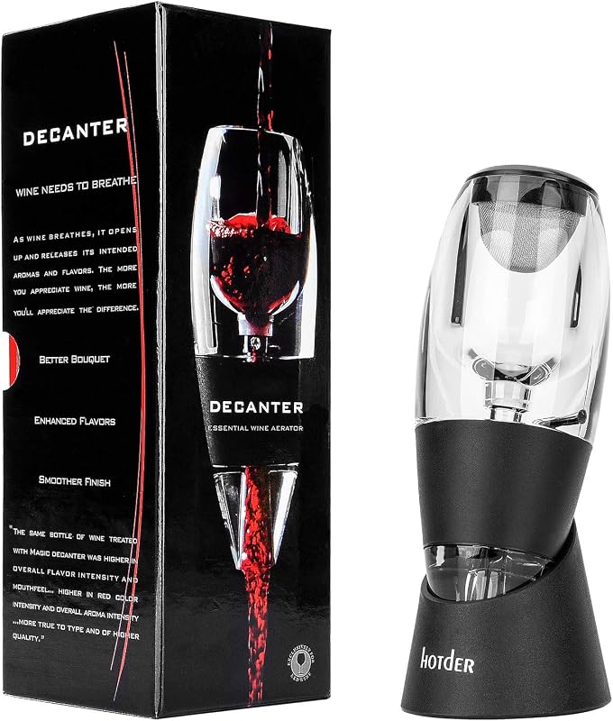 Weinbelüfter Weindekanter Standfuß, Premium Wein-Dekantierer mit Venturieffekt, Wein Dekanter Dekantierer Rotwein Aerator Set Schnellest Ernüchternd Wein Belüfter (Wine Aerator) — Foto 2 von 8
