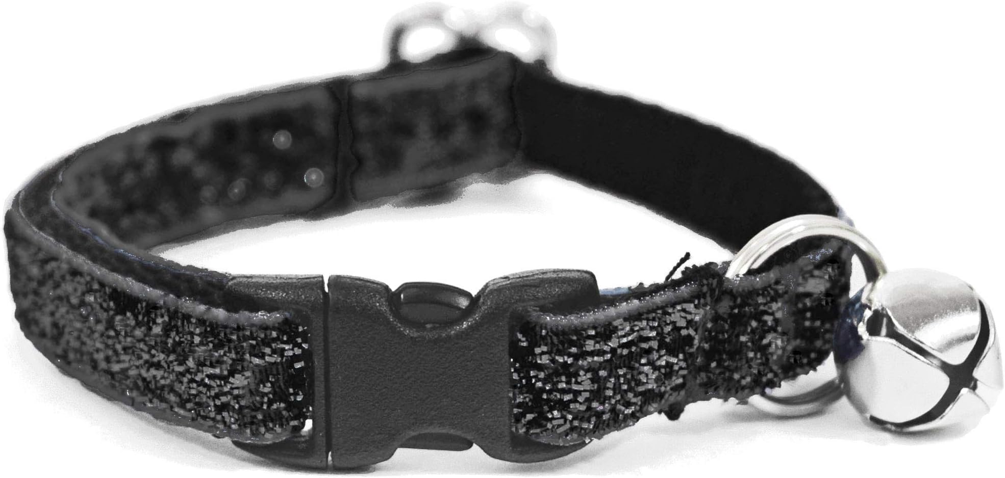 Kitty Kaboodle Breakaway Cat Collar with Bell - Fully Adjustable (7-11”) Sparkle Nylon Kitten Safety Collars
