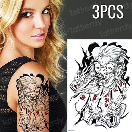 Adgkitb 3pcs Tatouages Temporaires Scorpion Noir Dos Corps