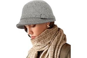 COLORSUN Winter Bucket Hats for Women 1920s Vintage 100% Wool Felt Cloche Hat Crushable Church Derby Party Fashion