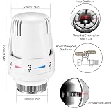 LJAPPLIED Thermostatic Radiator Head 2 Pack M30x1.5 TRV Valve Replacement White view 2